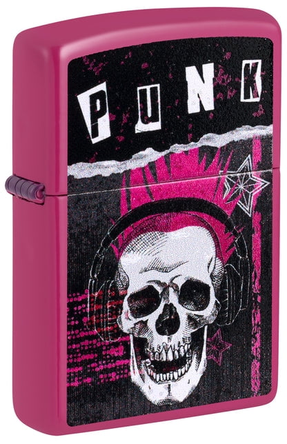 Zippo Lighter - Customized Engraved Message on Windproof Punk Skull Design 46430