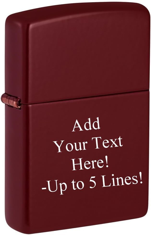 Zippo Lighter â Customized Message Windproof Classic Pocket Lighter Merlot Matte