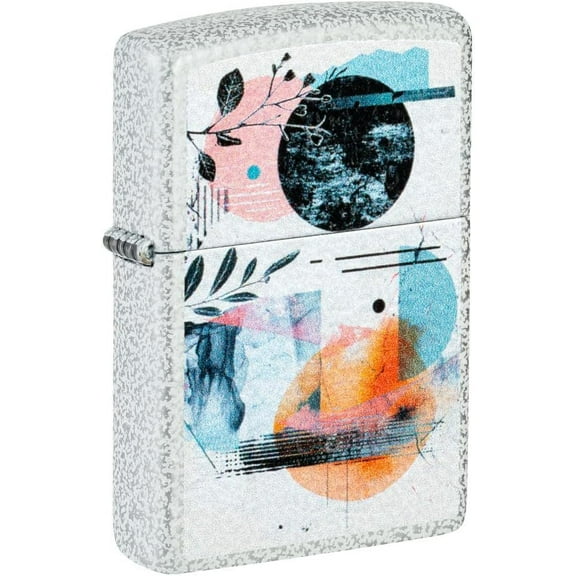 Zippo Lighter - Customized Message on Abstract Collage Glacier Pocket 46582