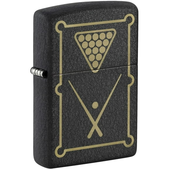 Zippo Lighter - Customized Message on Billiards Table - Black Crackle 48672