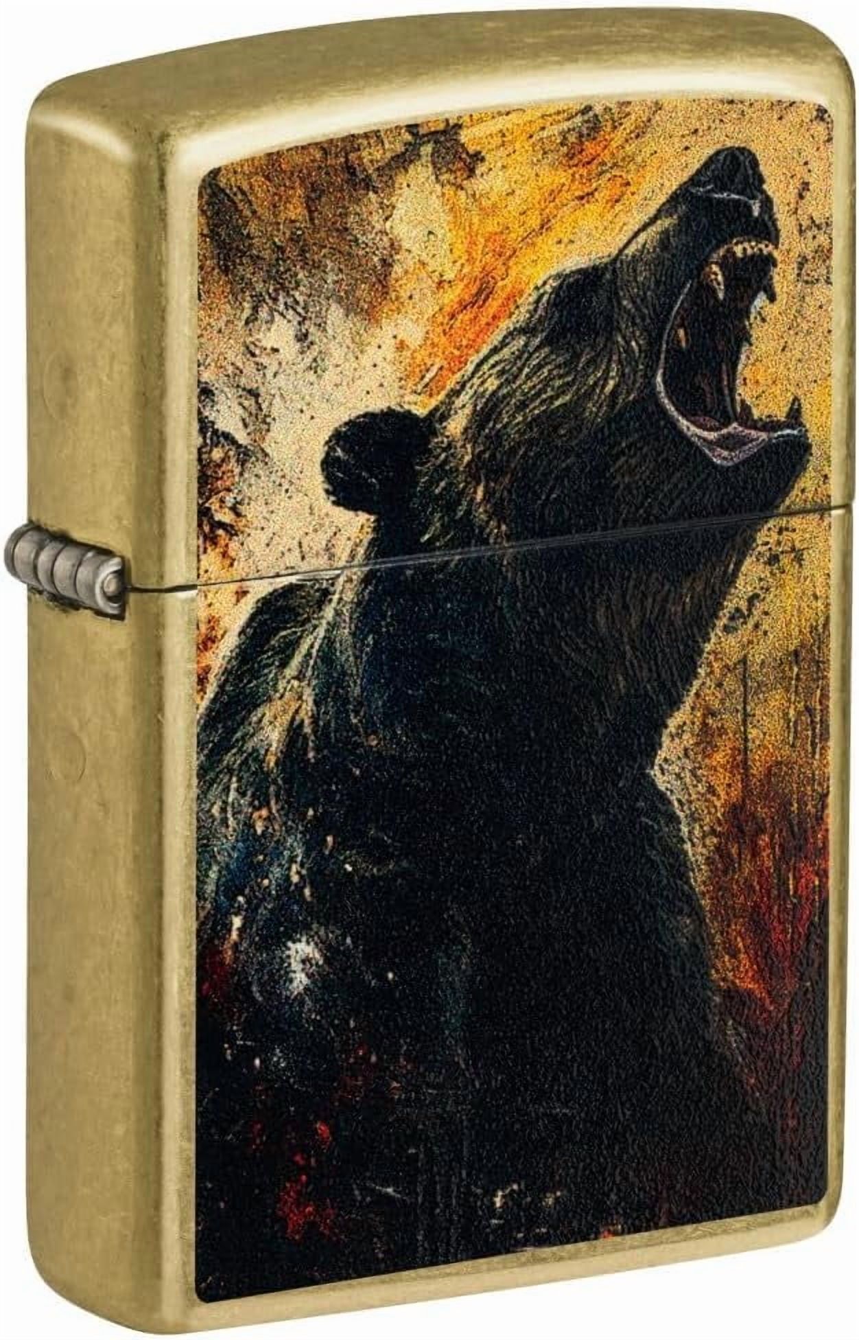 Zippo Lighter - Customized Message on Grizzly Roar Street Brass Pocket 46695