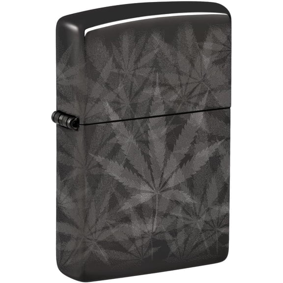 Zippo Lighter - Customized Message on Leaf , Photo 360 - High Polish Black 48924