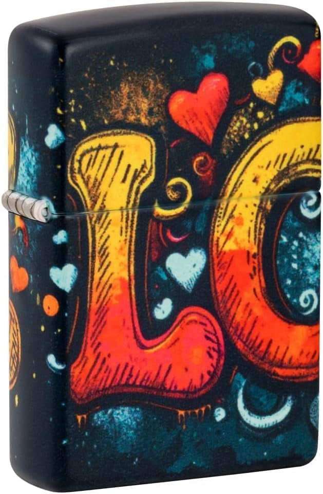 Zippo Lighter - Customized Message on Love Mural 540 Matte Pocket Lighter 46283