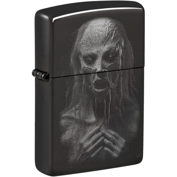 Zippo Lighter - Customized Message on Monster High Polish Black Pocket 46292