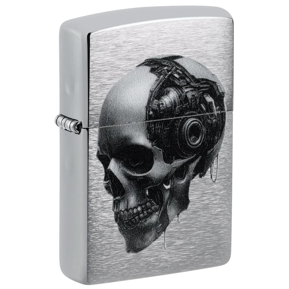 Zippo Lighter: Cyber Skull - Brushed Chrome 46890