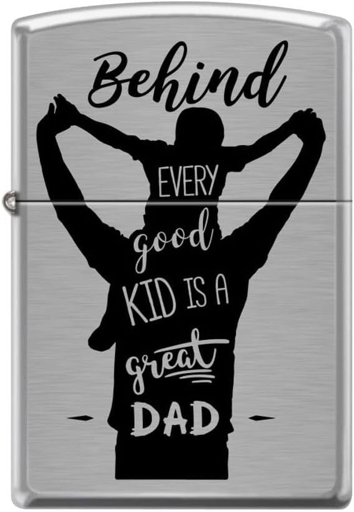 Zippo Lighter- Dad Father and Son Brushed Chrome Windproof Lighter #Z5138