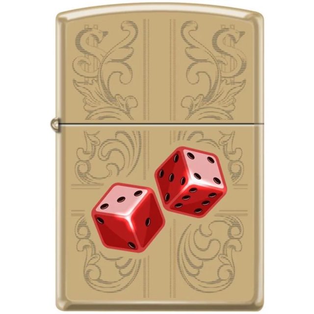 Zippo Lighter Dazzling Dice In Red High Polish Brass
