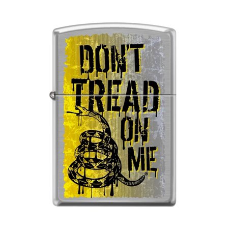 Zippo Lighter- Don't Tread On Me Brushed Chrome Windproof Lighter #Z5236