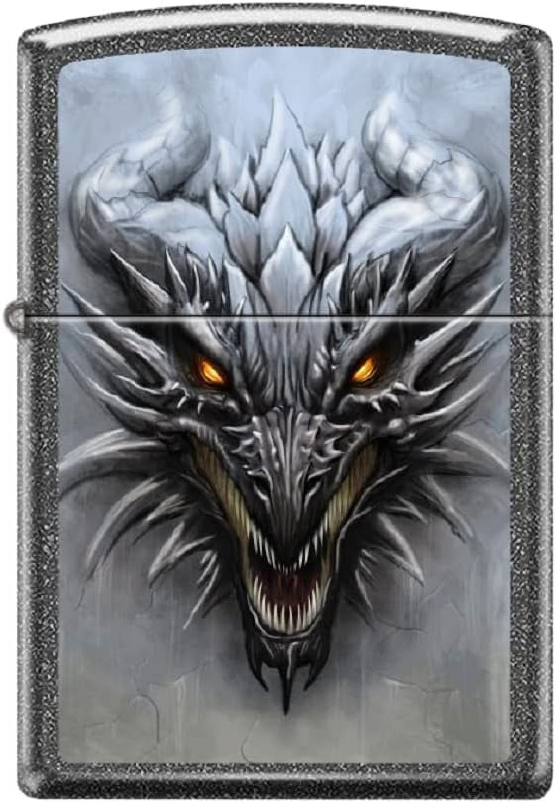 Zippo Lighter - Dragon Fierce Mythical Creatures Black Crackle Lighter #Z5538