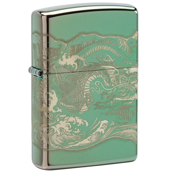 Zippo Lighter: Dragon and Tiger, Engraved 360 - Chameleon 80877