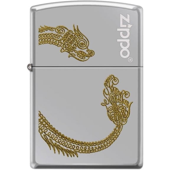Zippo Lighter- Dragons Luxury Calligraphy High Polish Chrome Lighter #Z5260