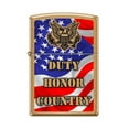 thumbnail image 1 of Zippo Lighter-Duty Honor Country Brushed Brass Windproof Lighter #Z5505, 1 of 6