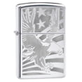 thumbnail image 1 of Zippo Lighter: Eagle and American Flag, Engraved - High Polish Chrome 80745, 1 of 3