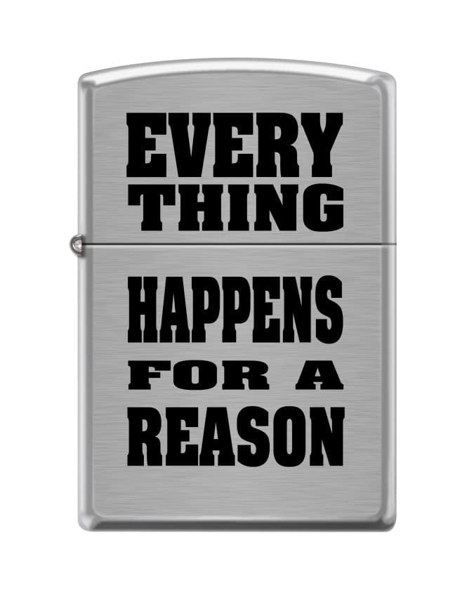 Zippo Lighter-Everything Happens Brushed Chrome Windproof Lighter