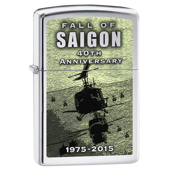 Zippo Lighter: Fall of Saigon, 40th Anniversary - High Polish Chrome