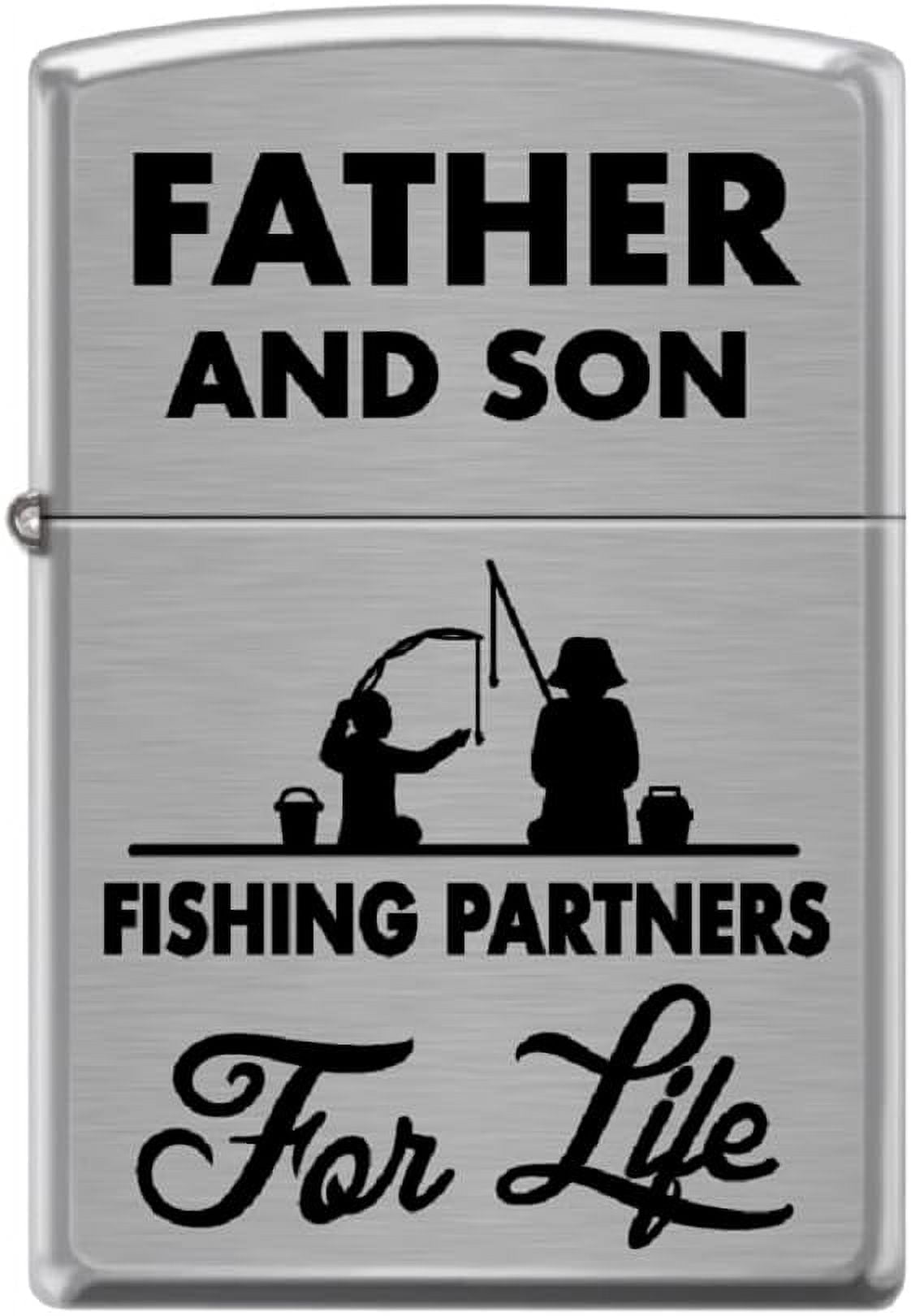 Zippo Lighter-Father and Son Fishing Outdoors Brushed Chrome Lighter #Z5527