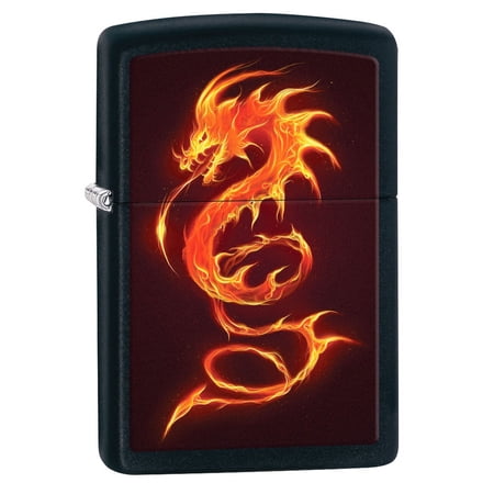 Zippo Lighter: Fiery Dragon - Black Matte 80828