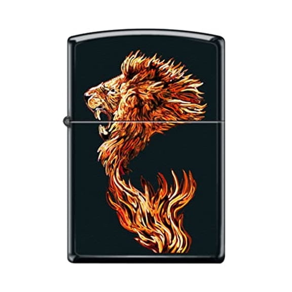 Zippo Lighter- Fire Lion Black Matte Windproof Lighter #Z5046