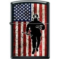thumbnail image 1 of Zippo Lighter- Firefighter Flag Fireman Black Matte Windproof Lighter #Z5256, 1 of 6