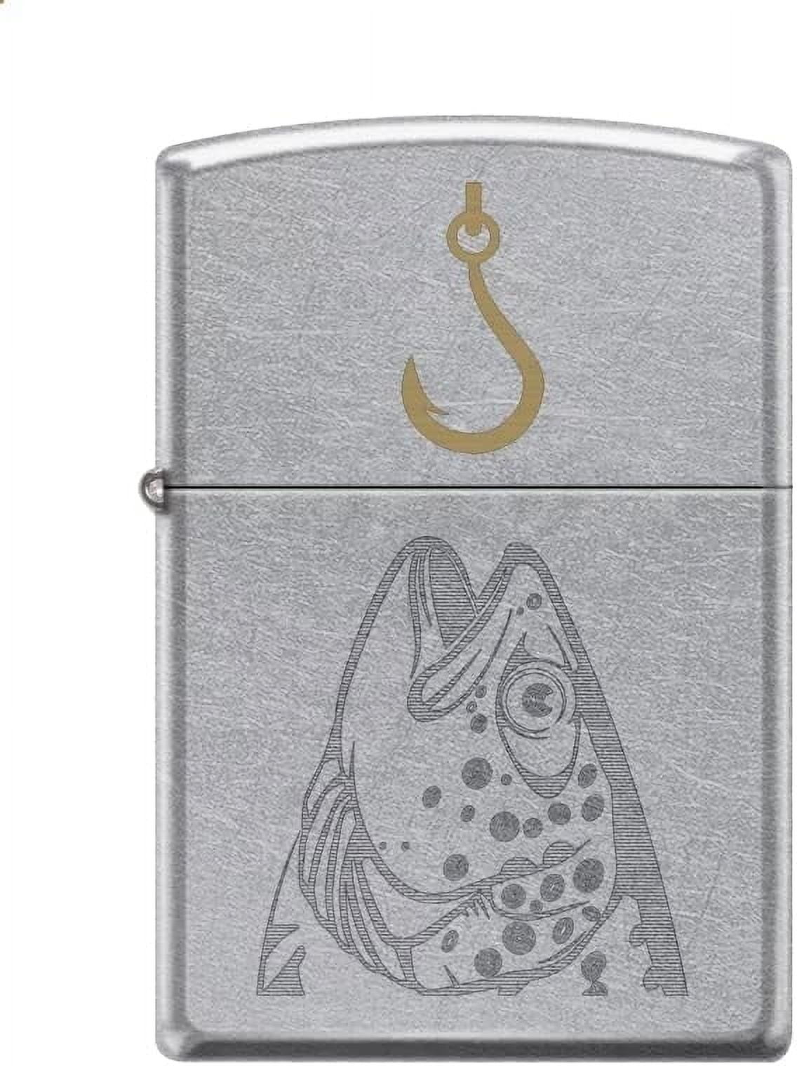 Zippo Lighter-Fishhook Design Street Chrome Windproof Lighter #Z5384