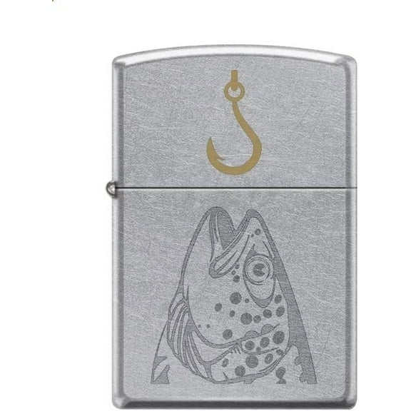 Zippo Lighter-Fishhook Design Street Chrome Windproof Lighter #Z5384