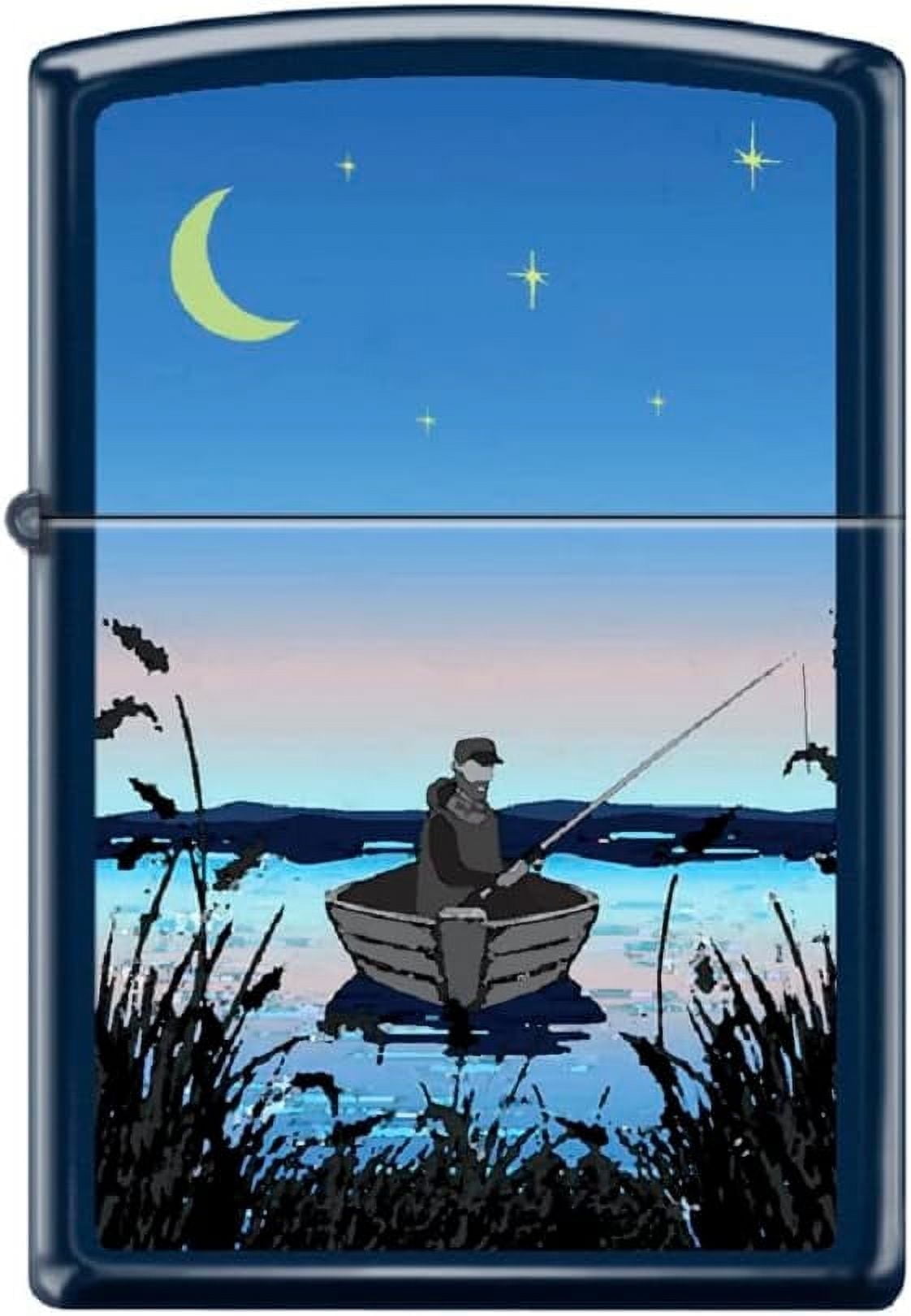 Zippo Lighter- Fishing Hook Fish s Outdoors Nature Lighter Night Fishing #Z6018