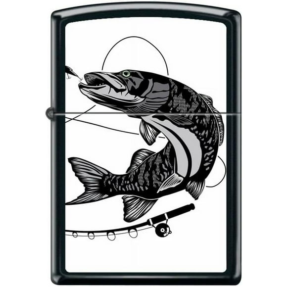 Zippo Lighter- Fishing Lures Black Matte Windproof Lighter #Z5273
