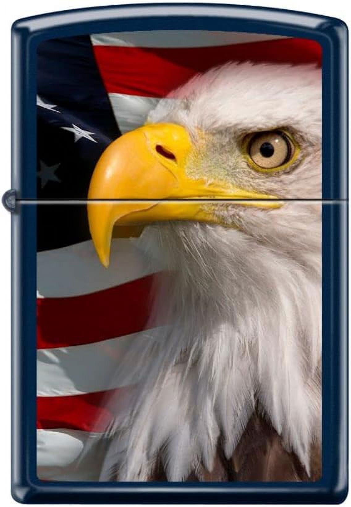 Zippo Lighter- Flag and Eagle Navy Matte Windproof Lighter #Z5140