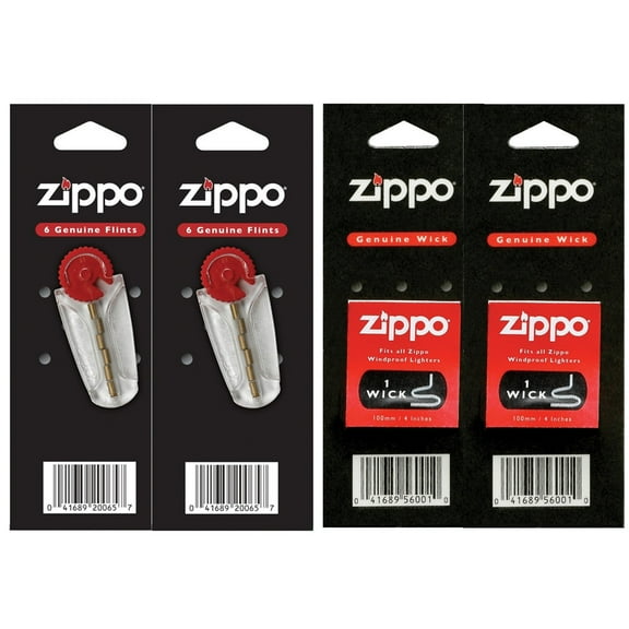 Zippo Lighter Flint & Wick 4 Value pack (12 Flints & 2 wick)