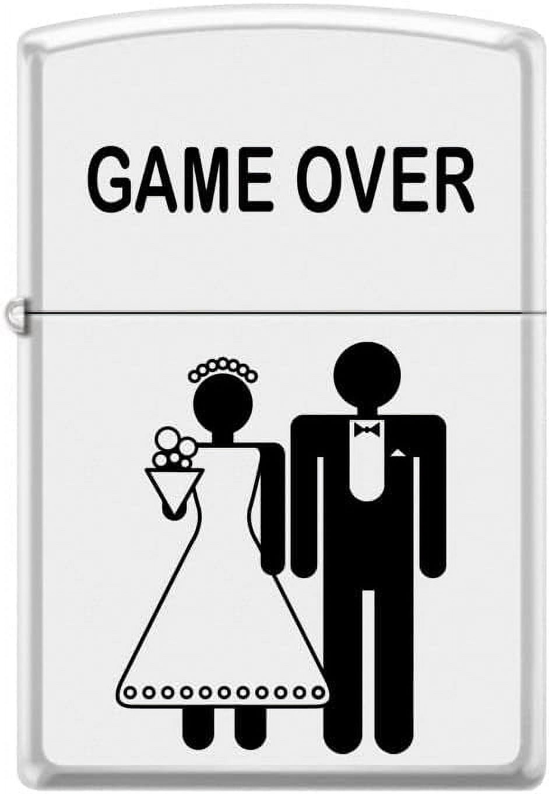 Zippo Lighter-Game Over White Matte Windproof Lighter #Z5439