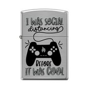 Zippo Lighter-Gaming Design Brushed Chrome Windproof Lighter #Z5414