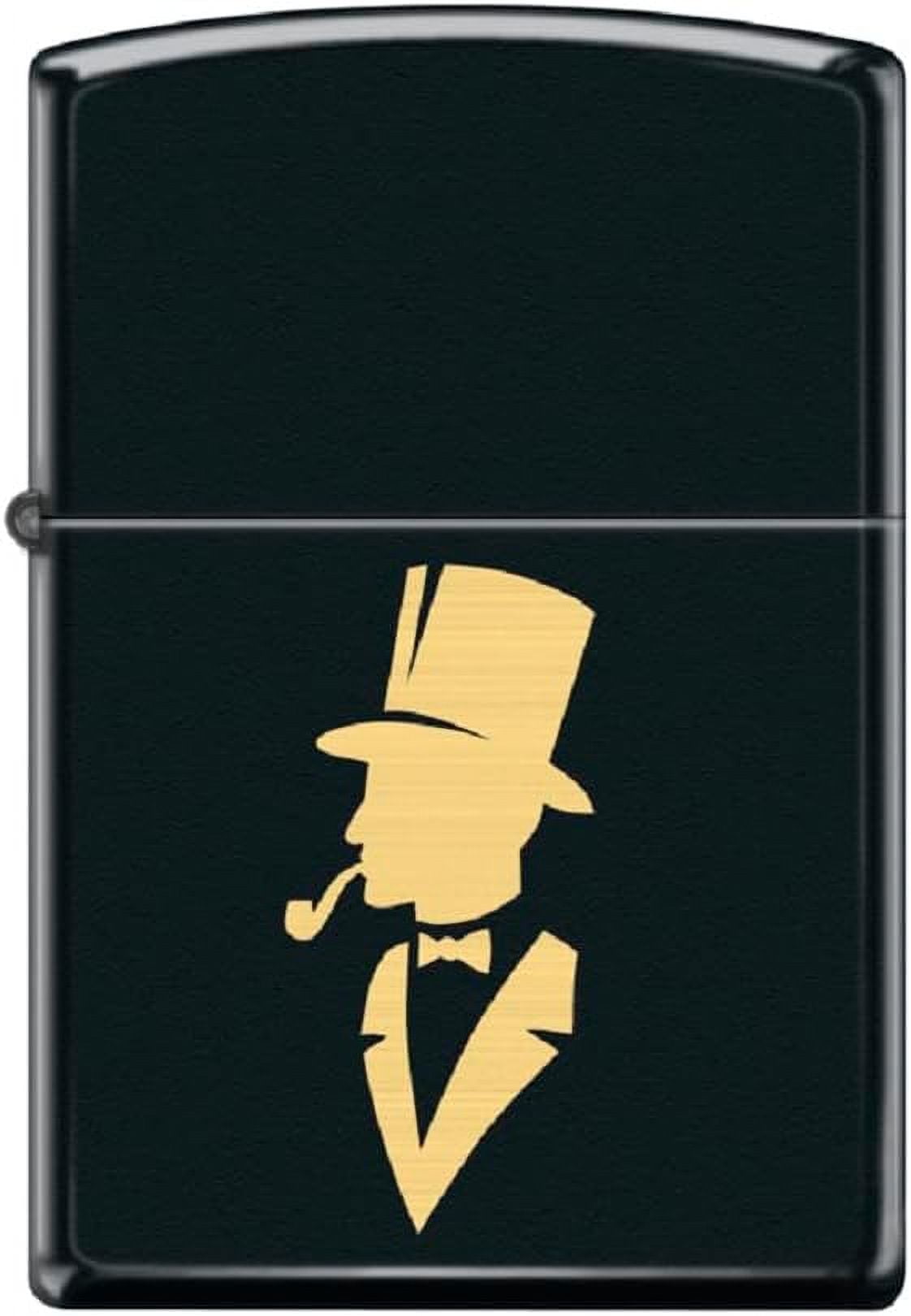 Zippo Lighter -Gentleman, Pipes, Smoker, Smoking Pipe Insert Black Matte #Z5520