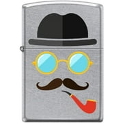 Zippo Lighter-Glasses Hats Moustache Pipe Insert Street Chrome Lighter #Z5531