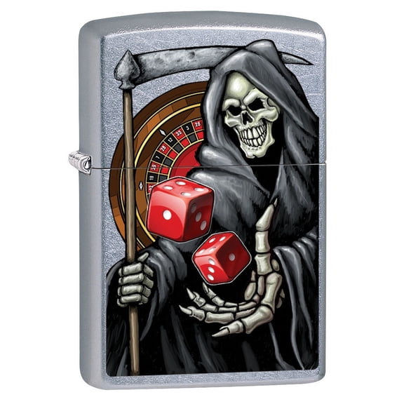 Zippo Lighter: Grim Reaper Gambling - Street Chrome 80882