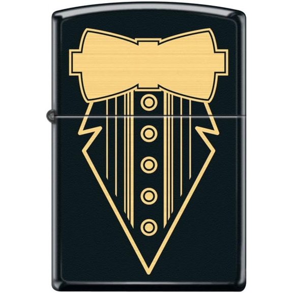 Zippo Lighter- Groomsman Wedding Tuxedo Black Matte Windproof Lighter #Z5288