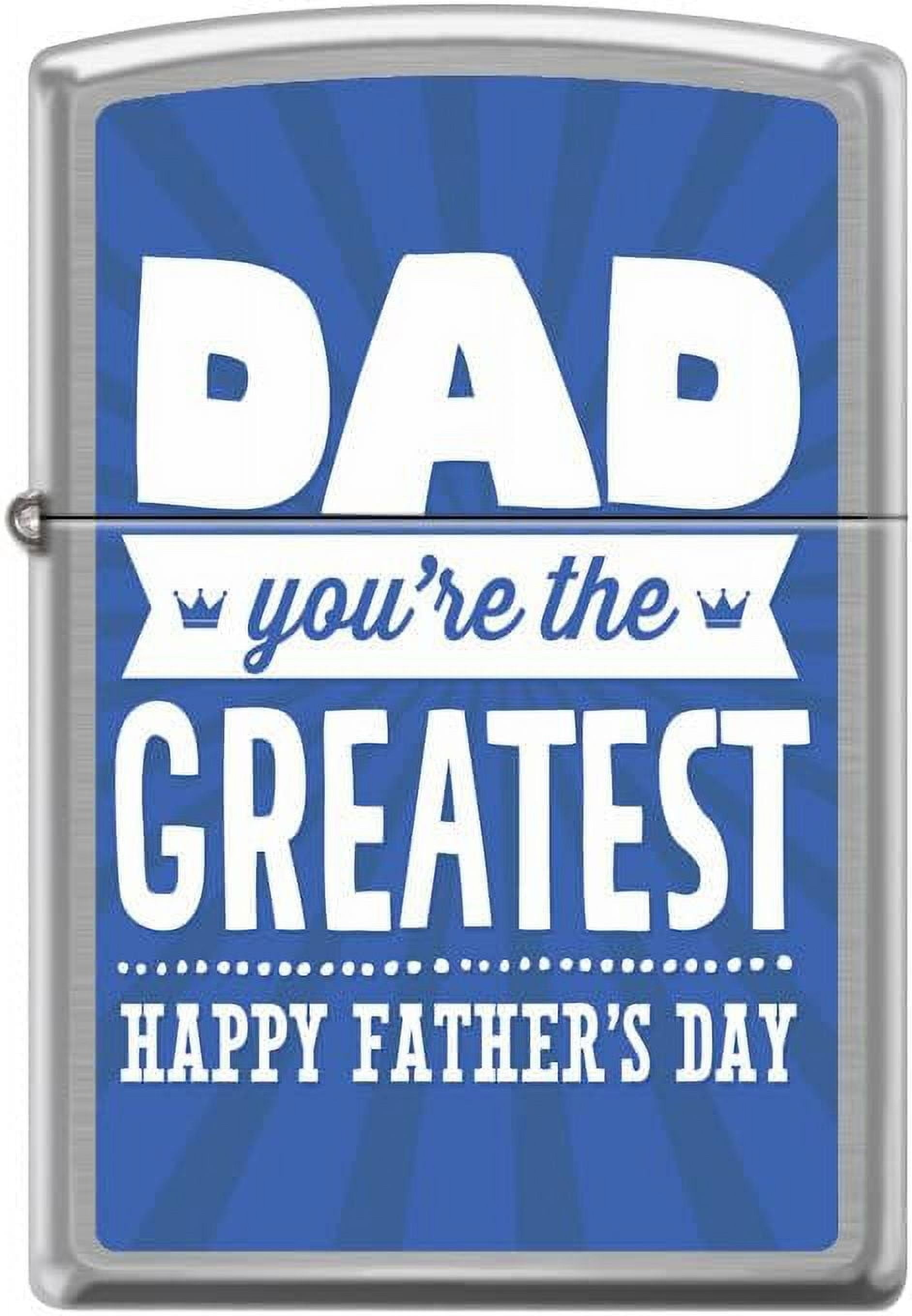 Zippo Lighter-Happy Fathers Day Brushed Chrome Windproof Lighter #Z5419