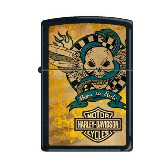 Zippo Lighter - Harley Davidson Snake Born to Ride Black Matte