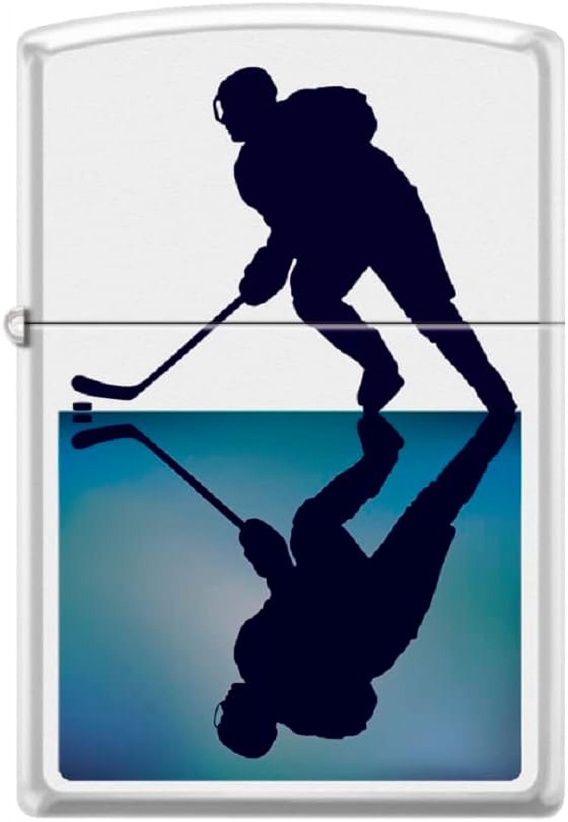 Zippo Lighter-Hockey Player Puck White Matte Windproof Lighter #Z5533
