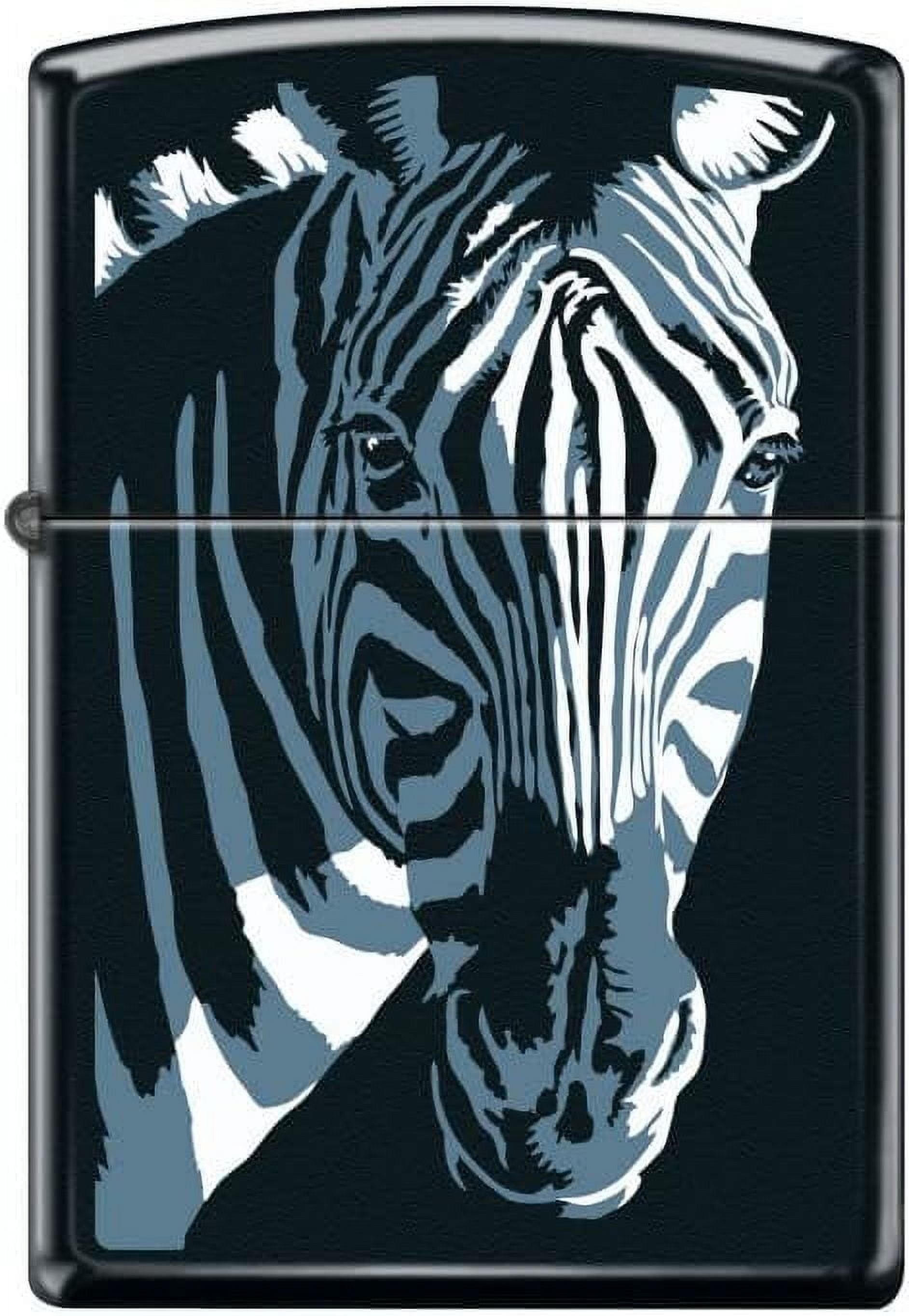 Zippo Lighter-Illusion Zebra Black Matte Windproof Lighter #Z5438