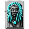 thumbnail image 1 of Zippo Satin Chrome Windproof Lighter with Tribal-Inspired Design – Z5409, 1 of 6