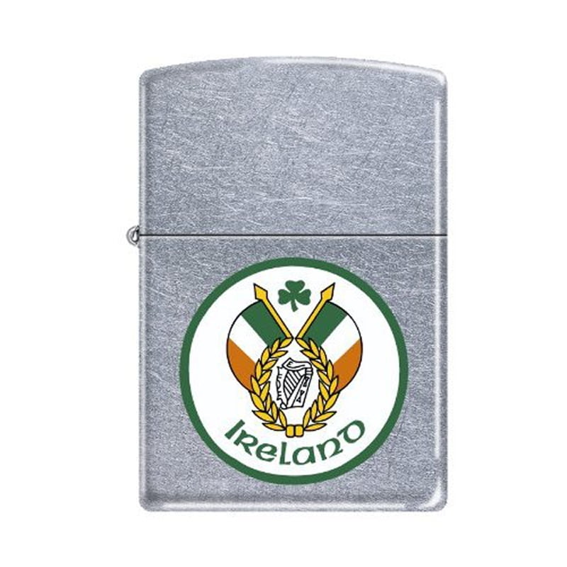 Zippo AD220 Classic Irish Pride Patriotic Flag Street Chrome Windproof Lighter