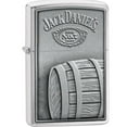 thumbnail image 1 of Zippo Lighter- Jack Daniels Barrell Brushed Chrome Windproof Lighter #Z473, 1 of 6
