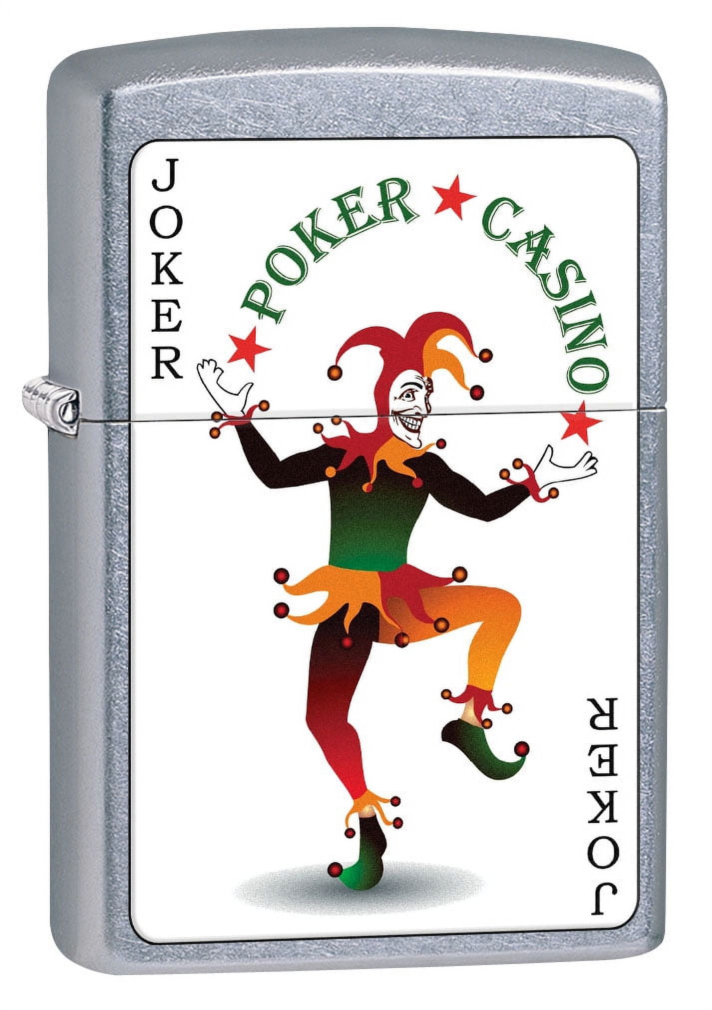 Zippo Lighter Joker Card, Poker and Casino Street Chrome 80220