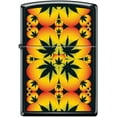 thumbnail image 1 of Zippo Lighter-Leaf Heart Jamaican Colorful Pattern Black Matte Lighter #Z5503, 1 of 6