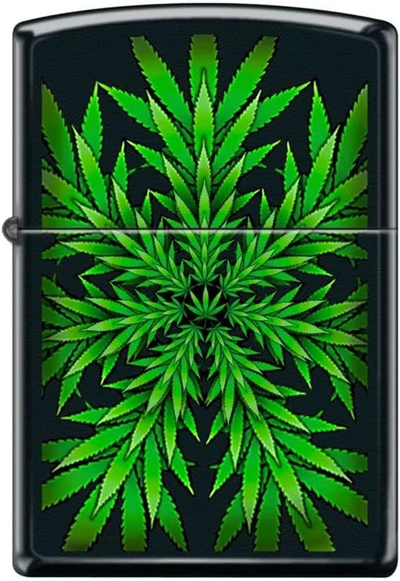 Zippo Lighter- Leaf Leaves Pattern Black Matte Windproof Lighter #Z5274