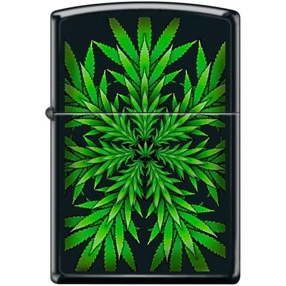 Zippo Lighter- Leaf Leaves Pattern Black Matte Windproof Lighter #Z5274
