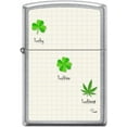 thumbnail image 1 of Zippo Lighter-Leaf Shamrock Clovers Lucky Street Chrome Windproof Lighter #Z5530, 1 of 6
