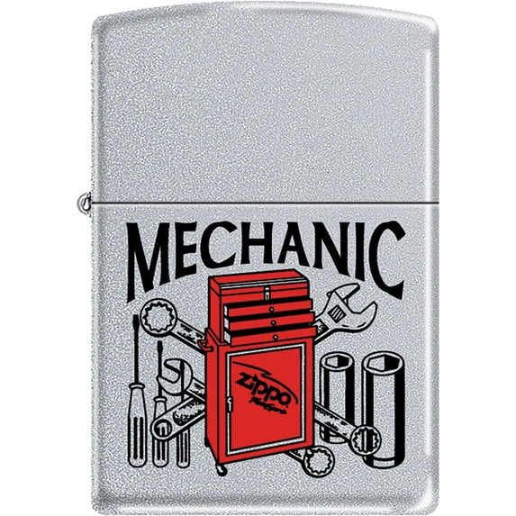 Zippo Lighter - Mechanic Satin Chrome Windproof Lighter #Z283