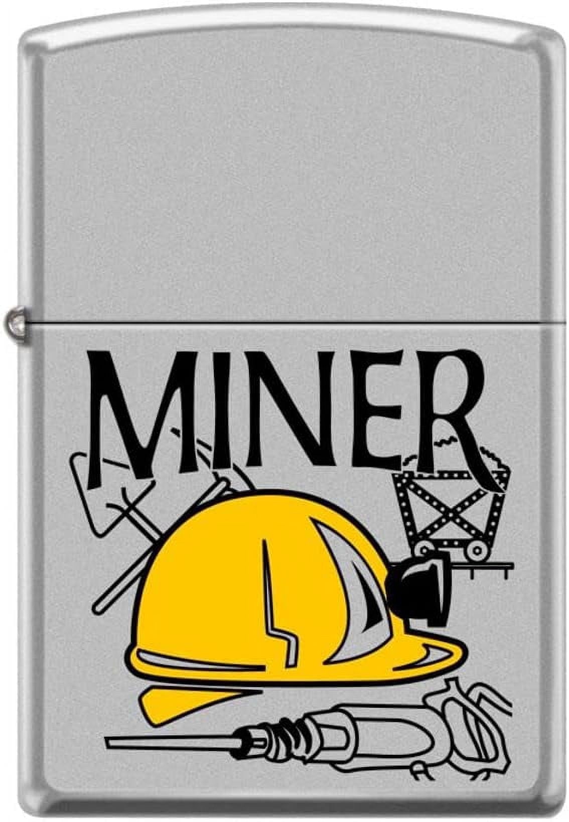 Zippo Lighter- Miner Coal Profession Satin Chrome Windproof Lighter #Z5202