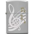 thumbnail image 1 of Zippo Lighter-Music Notes Brushed Chrome Windproof Lighter #Z5421, 1 of 6